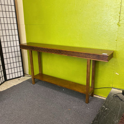 Carved Geometric Pattern Extra-Long Console Table (AS IS)