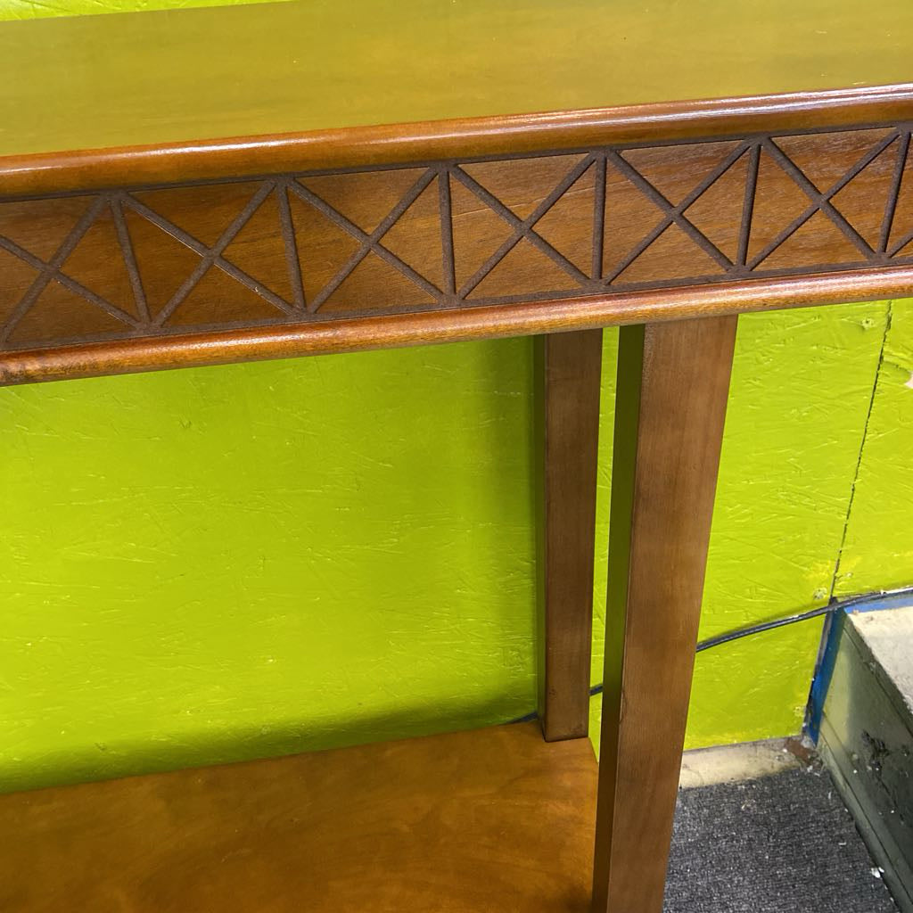 Carved Geometric Pattern Extra-Long Console Table (AS IS)