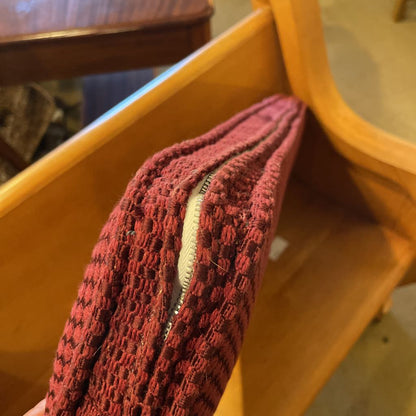 Sloped Arm Red Upholstry Church Pew/Bench