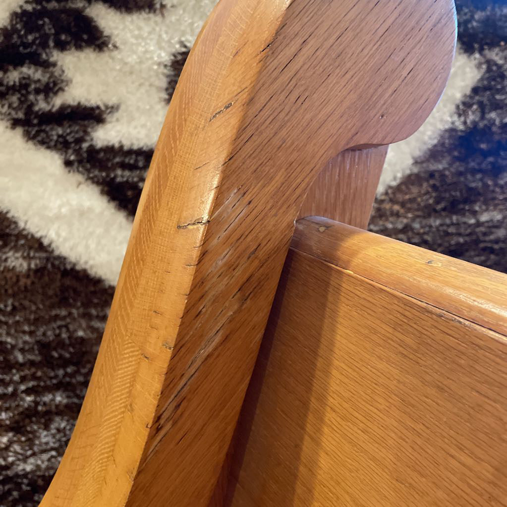 Sloped Arm Red Upholstry Church Pew/Bench