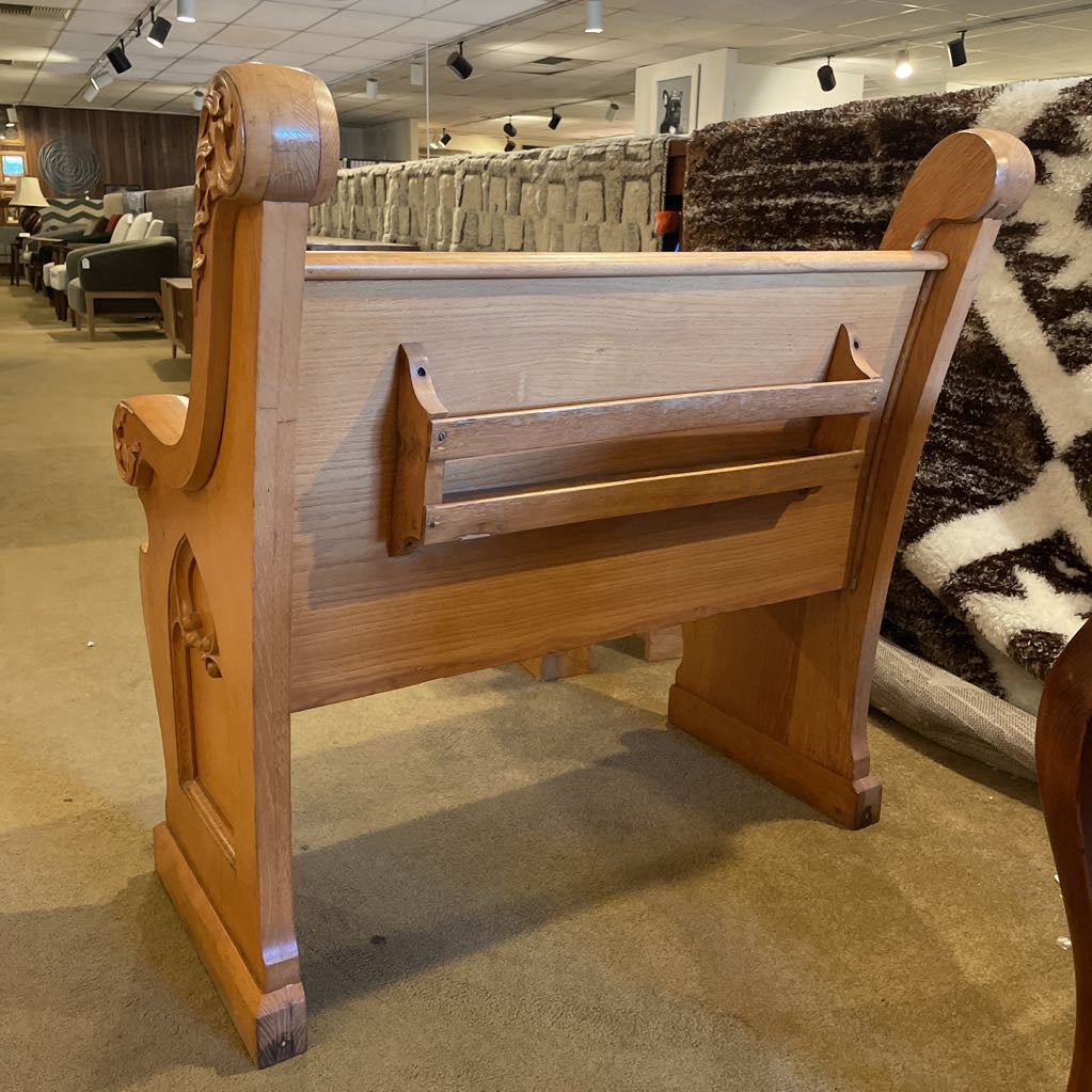 Sloped Arm Red Upholstry Church Pew/Bench