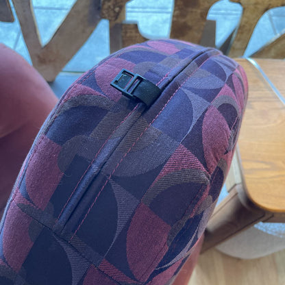 Purple Patterned Swivel Accent Chair