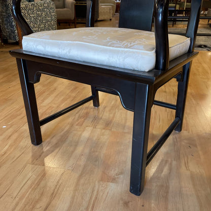 Chin Hua Burl Wood and Black Lacquer Dining Table w/ 8 Chairs SET