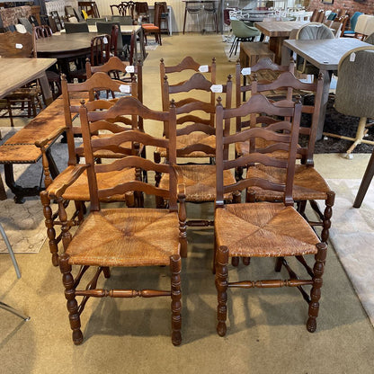 French Country Woven Seat Dining Chairs SET of 8