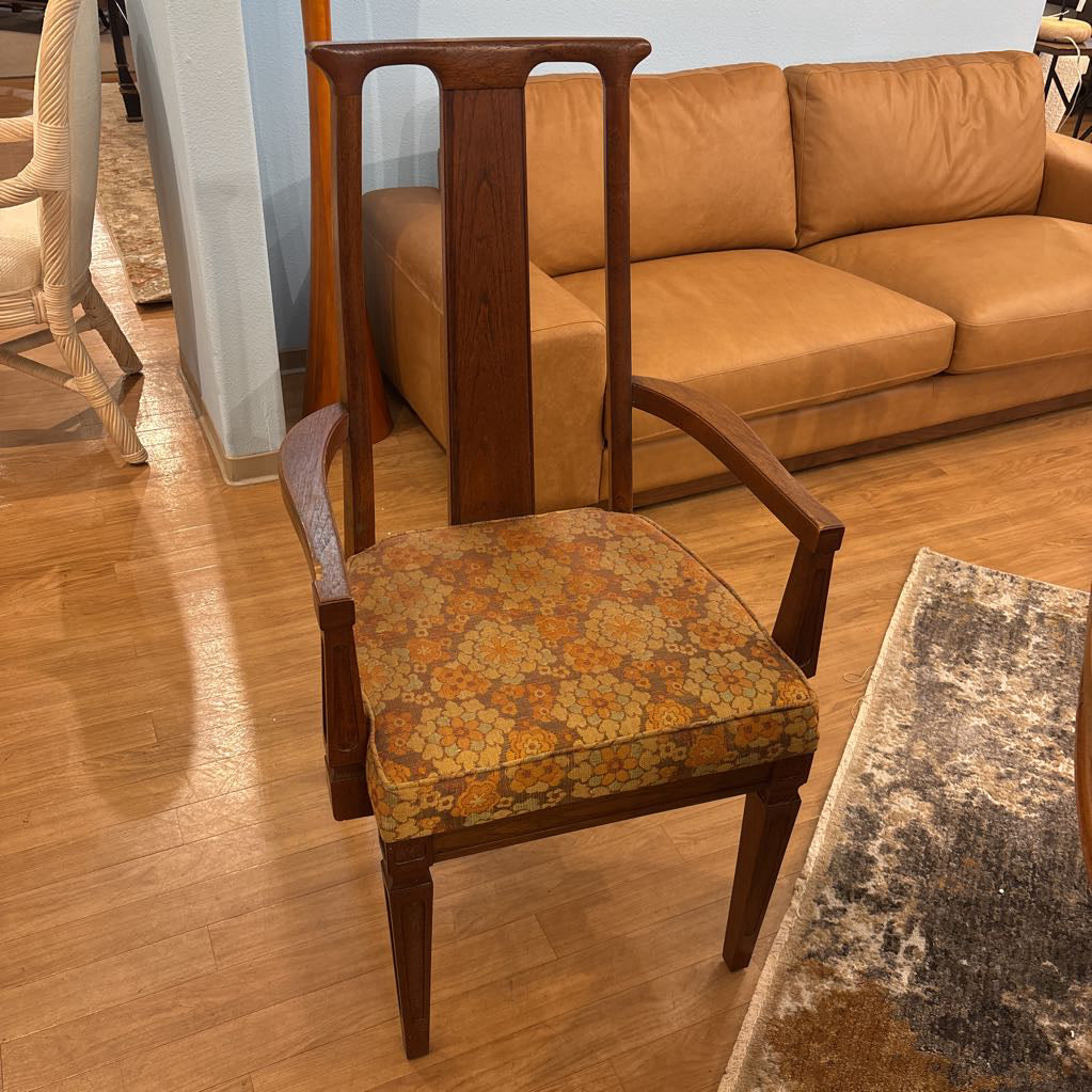 Set of 8 Custom Made Teak Dining Chairs w/2 Captains