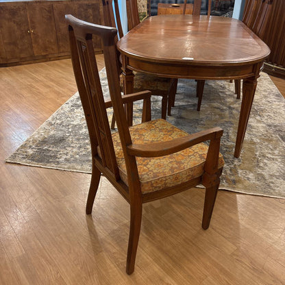 Set of 8 Custom Made Teak Dining Chairs w/2 Captains
