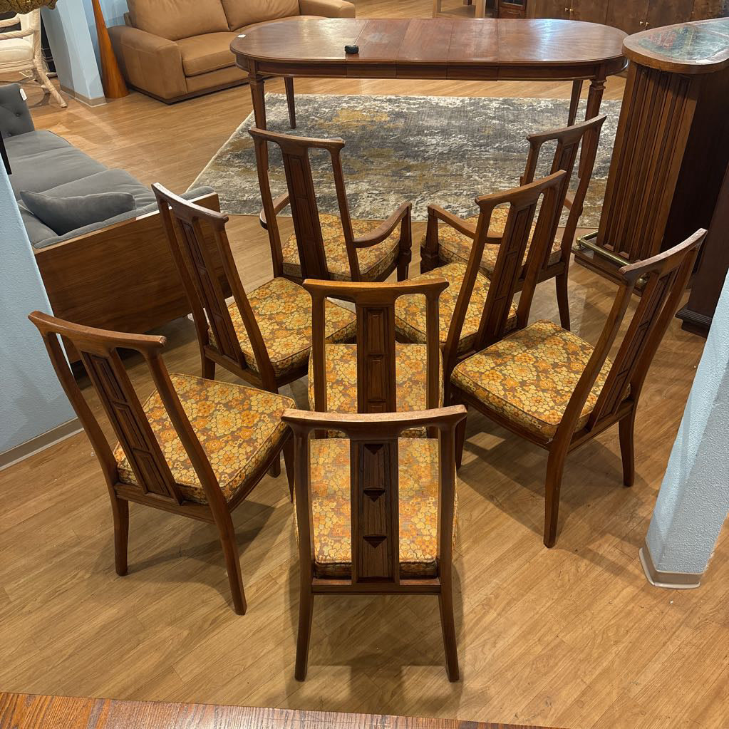 Set of 8 Custom Made Teak Dining Chairs w/2 Captains