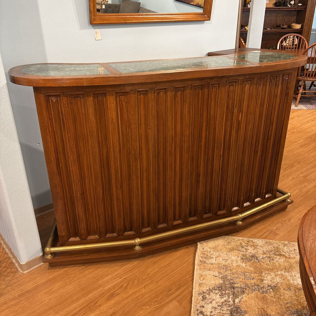 Custom Made Teak Bar w/Jade Top