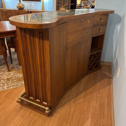 Custom Made Teak Bar w/Jade Top