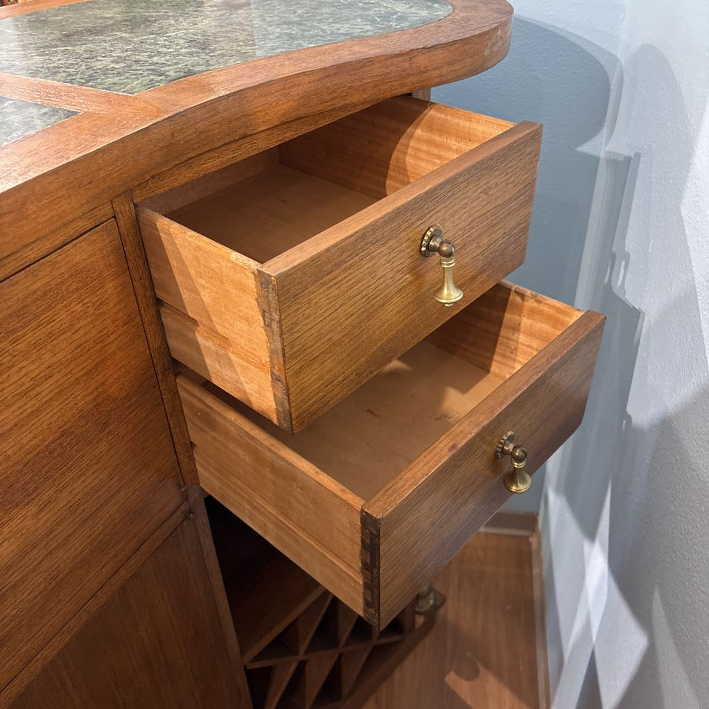 Custom Made Teak Bar w/Jade Top