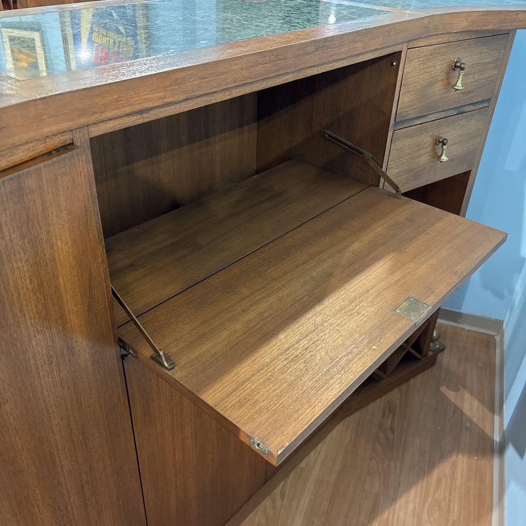 Custom Made Teak Bar w/Jade Top