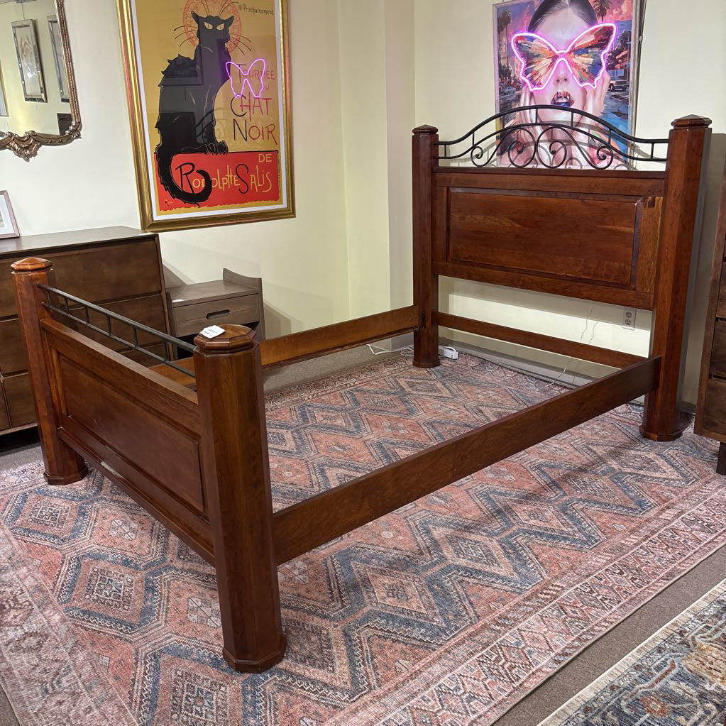 Lexington Solid Cherry Wood Queen Bed Frame