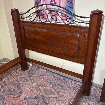 Lexington Solid Cherry Wood Queen Bed Frame