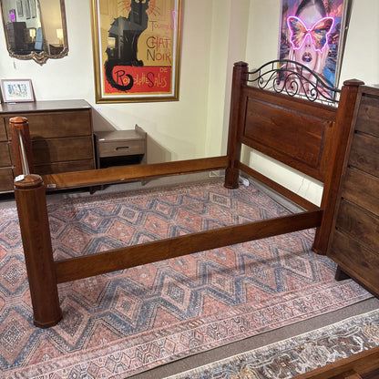 Lexington Solid Cherry Wood Queen Bed Frame