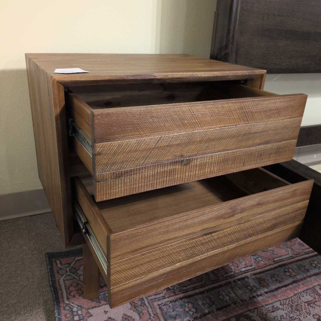 Brushed Pecan 2 Drawer Nightstand C NIGHTSTANDS