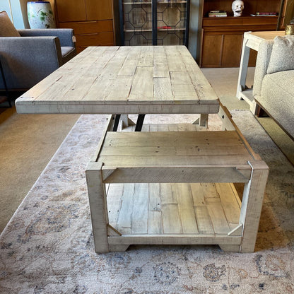 Rustic White Wash Lift Top Coffee Table C COFFEE TABLES