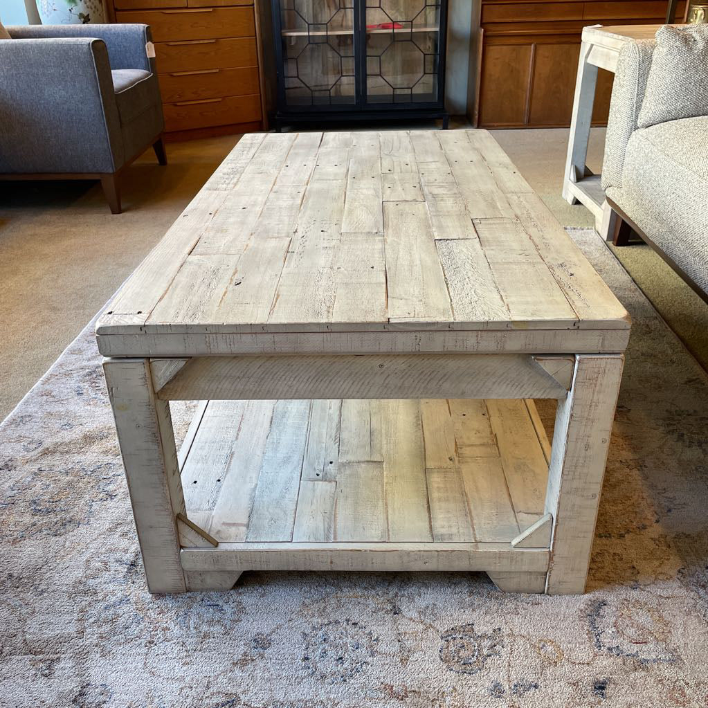 Rustic White Wash Lift Top Coffee Table C COFFEE TABLES