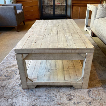 Rustic White Wash Lift Top Coffee Table C COFFEE TABLES