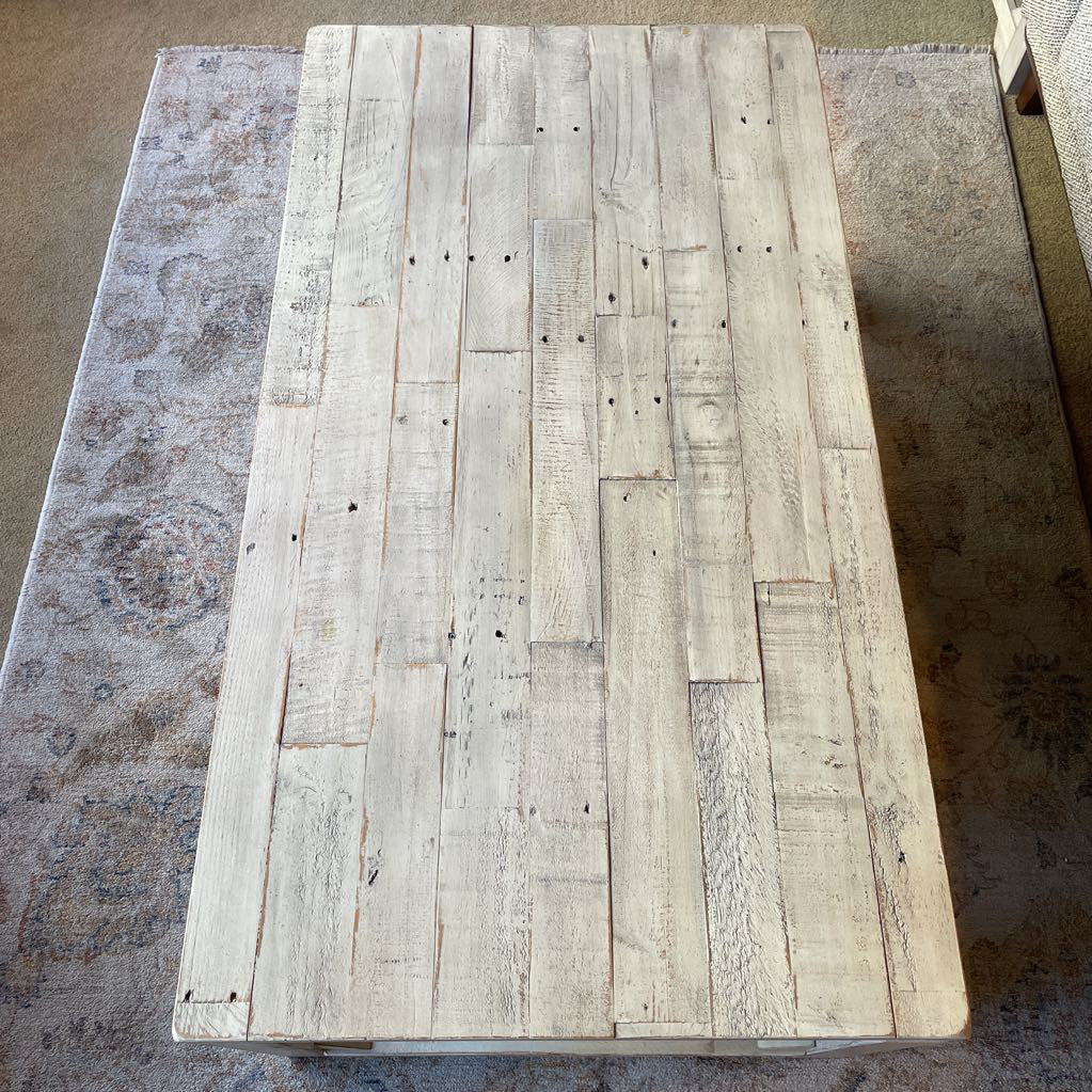 Rustic White Wash Lift Top Coffee Table C COFFEE TABLES