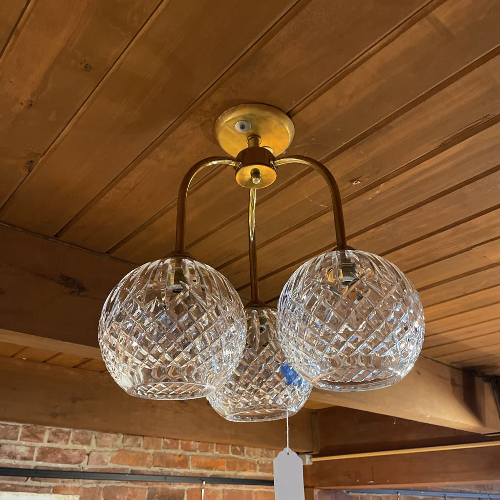 Waterford Crystal 3 Globe Flush Mount Pendant Light LAMPS