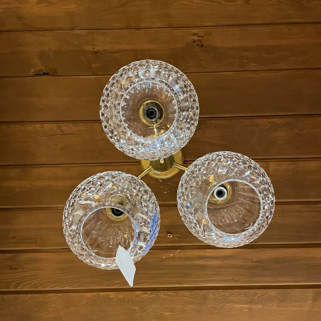 Waterford Crystal 3 Globe Flush Mount Pendant Light LAMPS