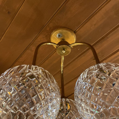Waterford Crystal 3 Globe Flush Mount Pendant Light LAMPS