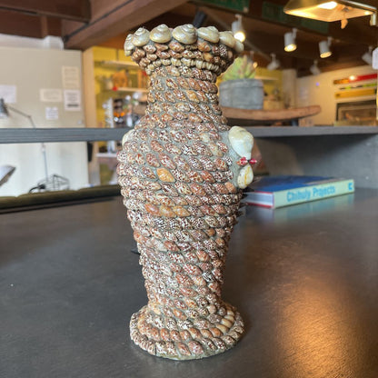 Asian Shell Vase with Dragon
