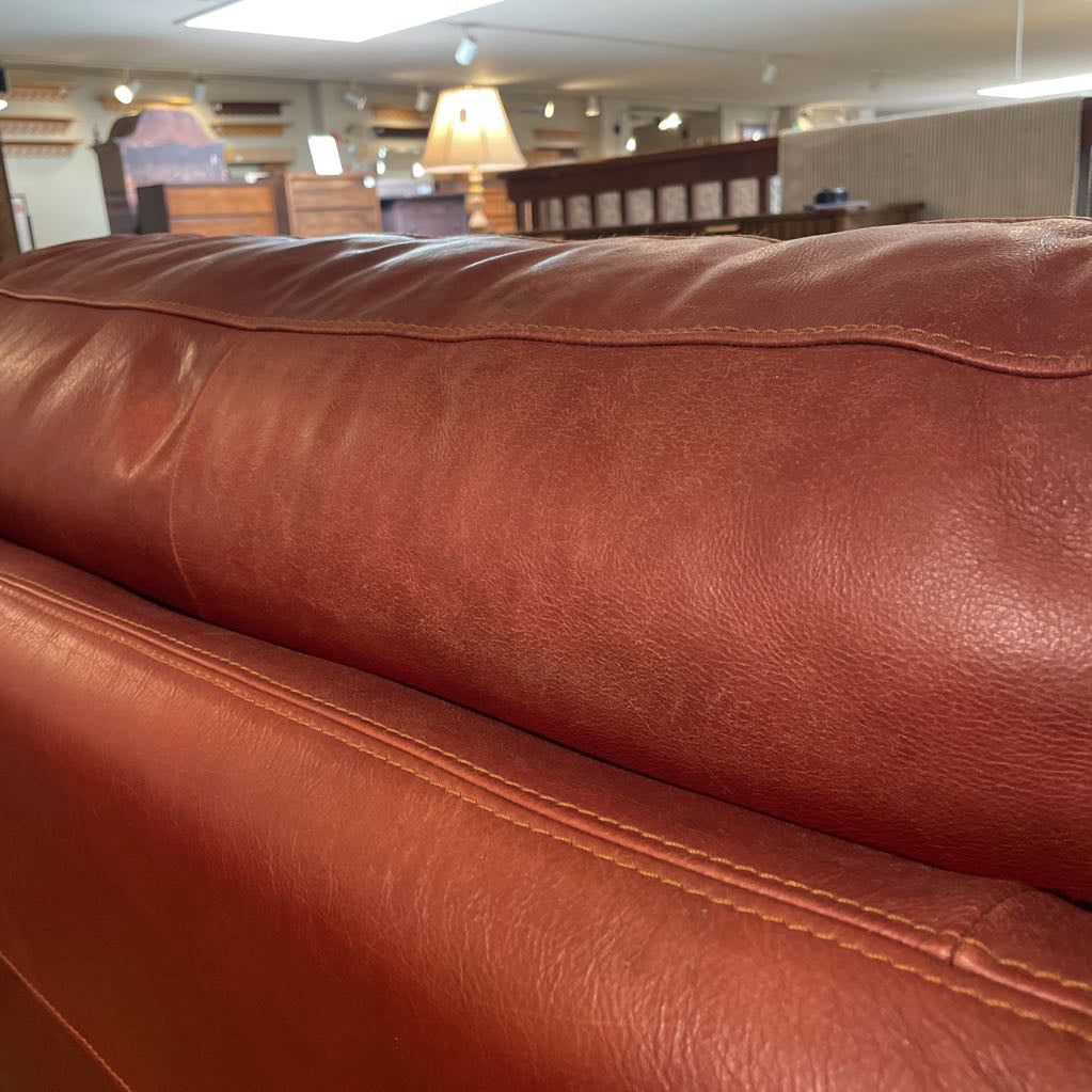 Red Leather Seat and a Half U ACCENT CHAIRS