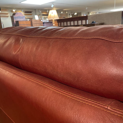 Red Leather Seat and a Half U ACCENT CHAIRS