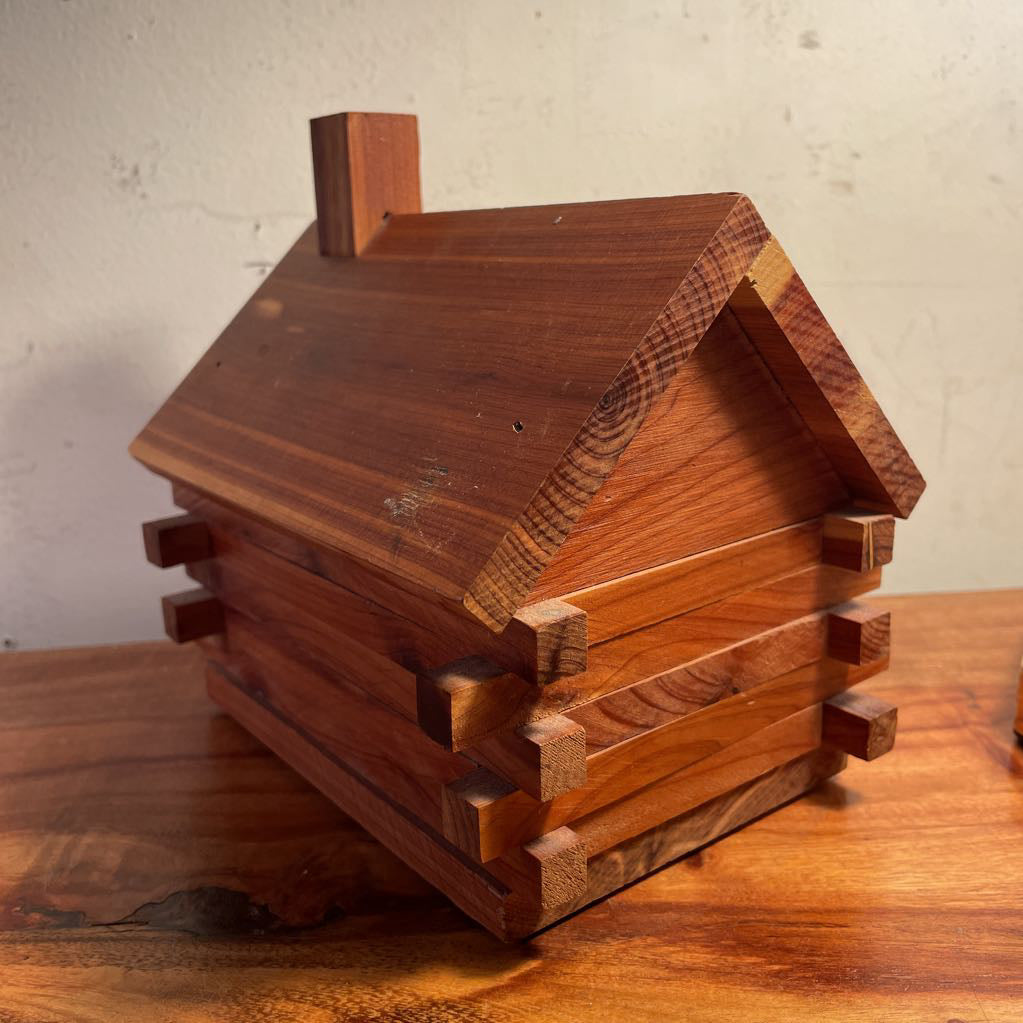 Log Cabin Wooden Bank