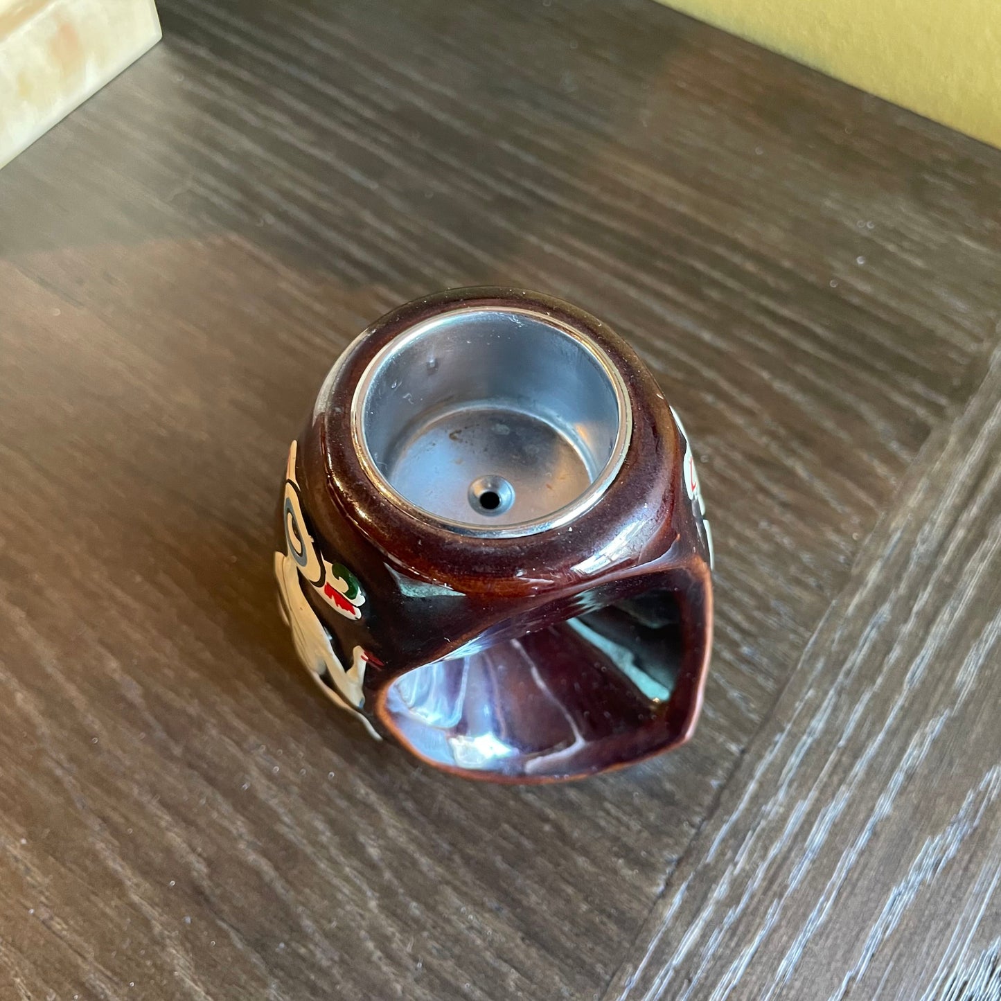 PNW Coastal Motif Pottery Candleholder