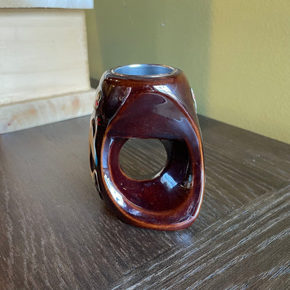 PNW Coastal Motif Pottery Candleholder