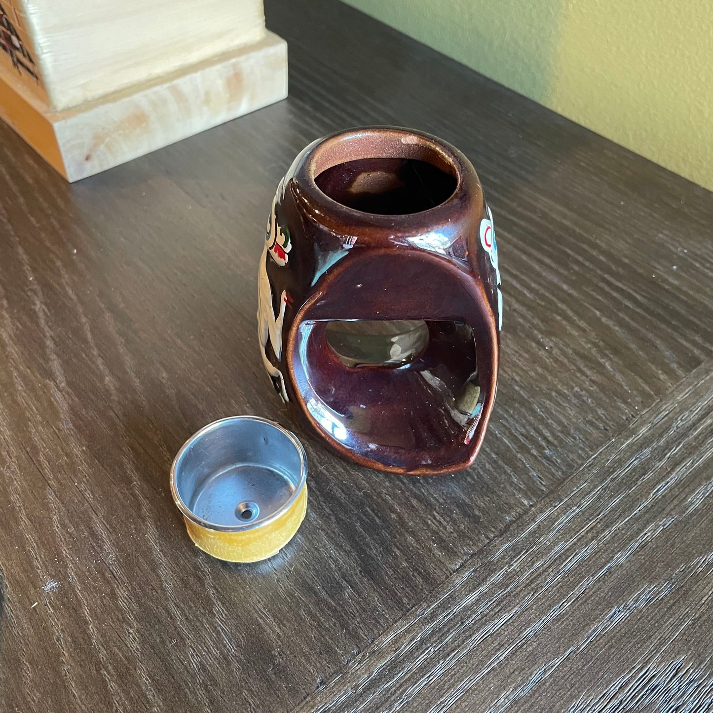 PNW Coastal Motif Pottery Candleholder