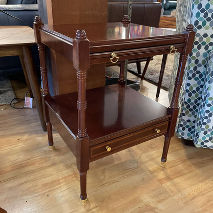 Mahogany Regency End Table w/ Gold Accents C SIDE TABLES