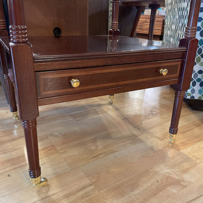Mahogany Regency End Table w/ Gold Accents C SIDE TABLES