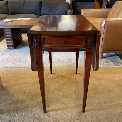 Mahogany Drop Leaf End Table w/ Drawer