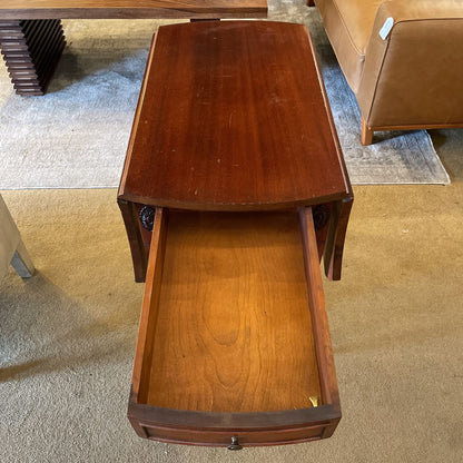 Mahogany Drop Leaf End Table w/ Drawer