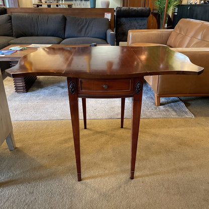 Mahogany Drop Leaf End Table w/ Drawer
