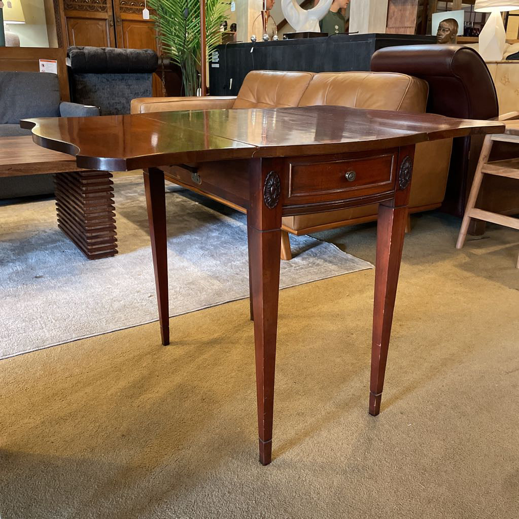 Mahogany Drop Leaf End Table w/ Drawer