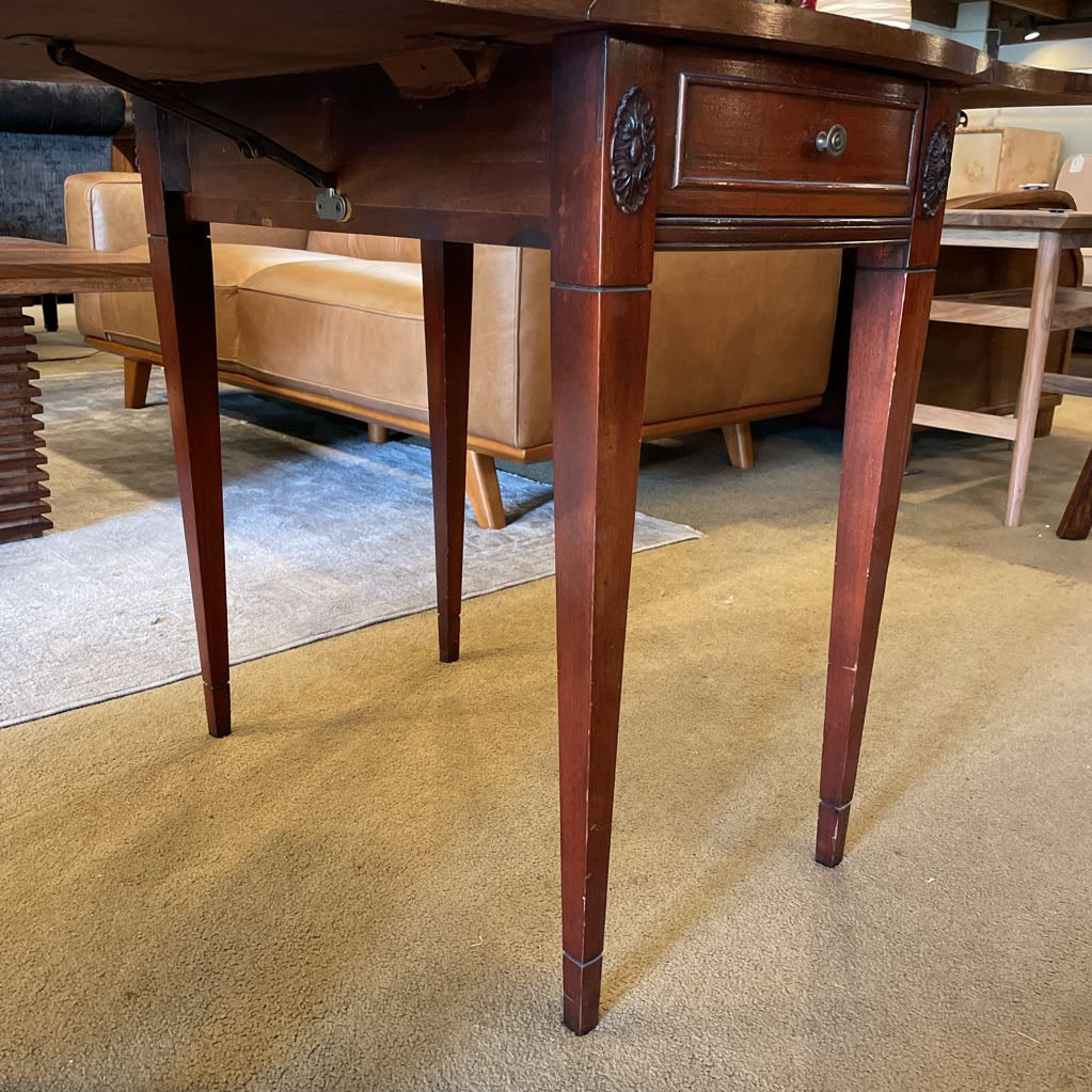 Mahogany Drop Leaf End Table w/ Drawer