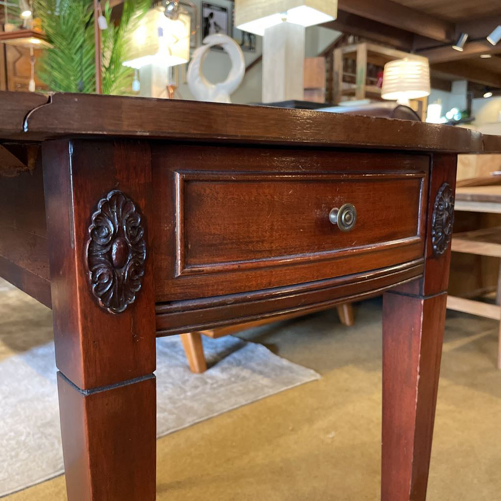Mahogany Drop Leaf End Table w/ Drawer