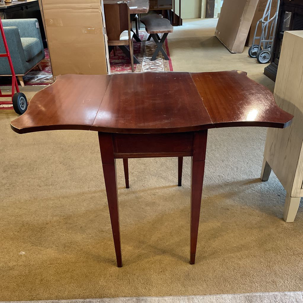 Mahogany Drop Leaf End Table w/ Drawer