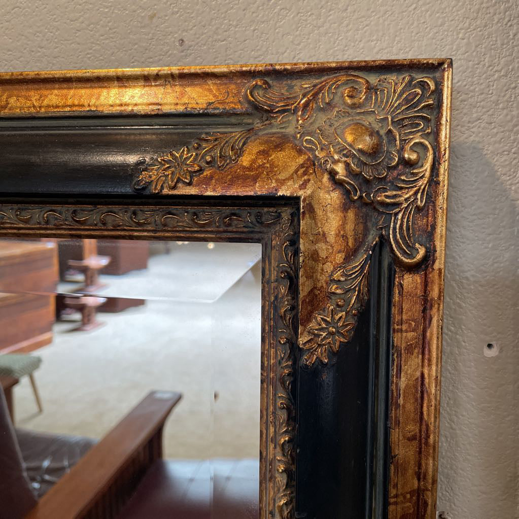 Black & Gold Ornate Frame Wall Mirror