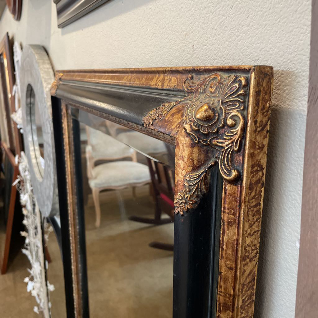 Black & Gold Ornate Frame Wall Mirror