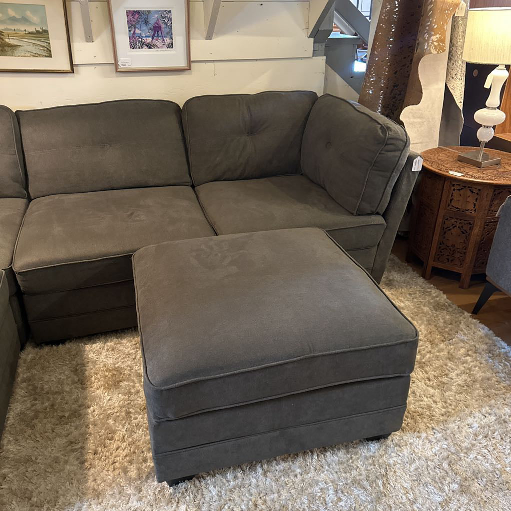 Grey Modular Sofa w/ Matching Ottoman