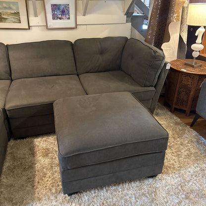 Grey Modular Sofa w/ Matching Ottoman