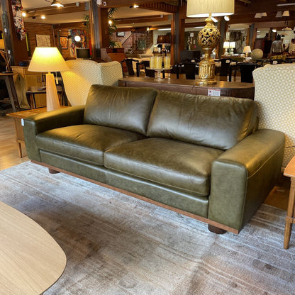 Alessandra Green Leather Sofa