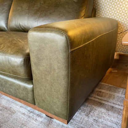 Alessandra Green Leather Sofa