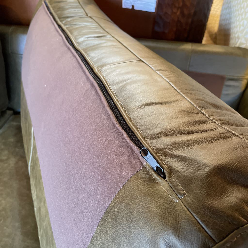 Alessandra Green Leather Sofa