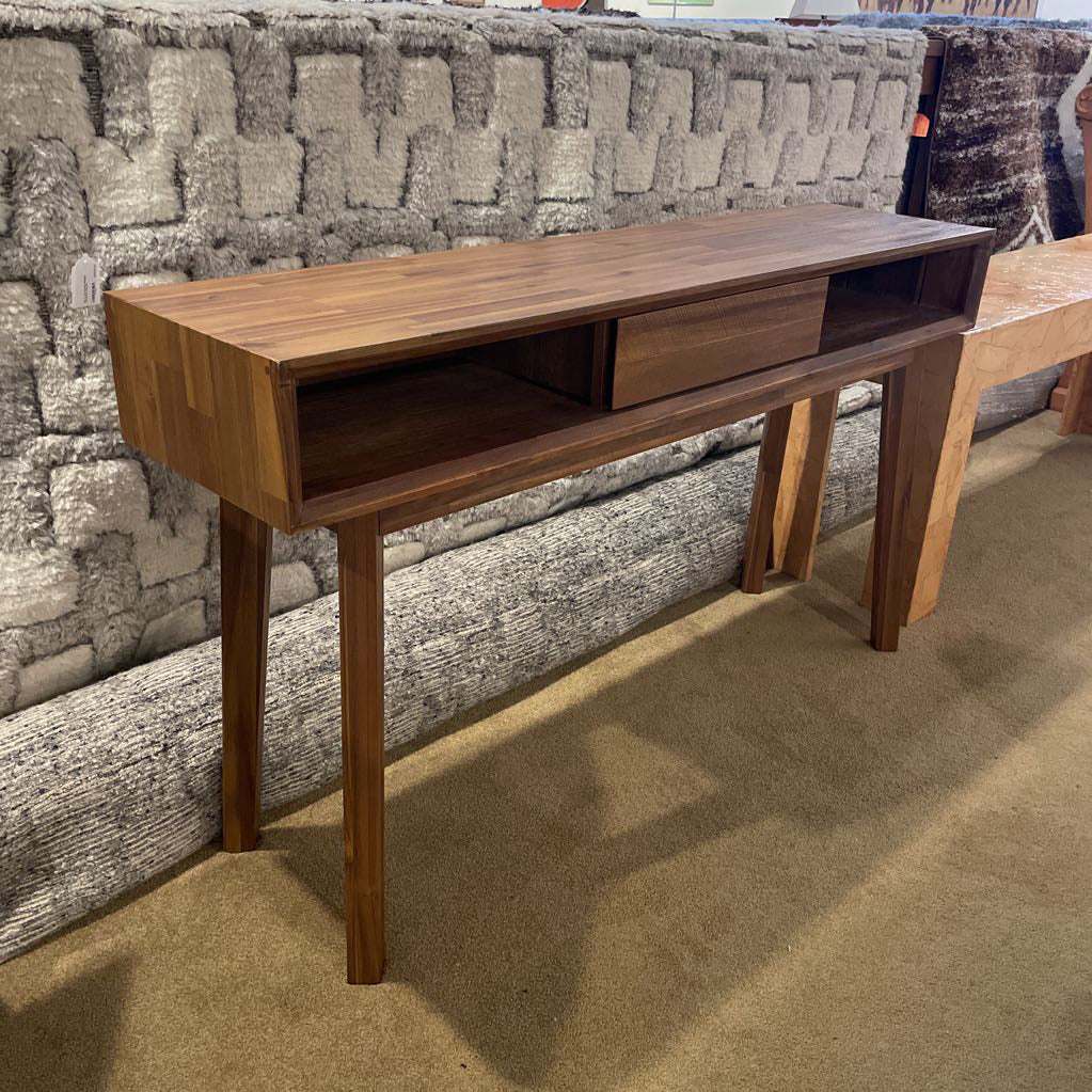 Brushed Pecan Console Table C CONSOLE TABLES